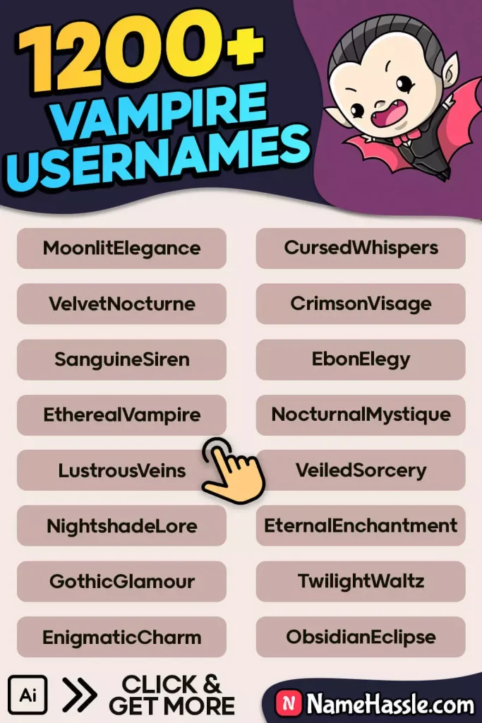 Best Unique Vampire Usernames Ideas Generator