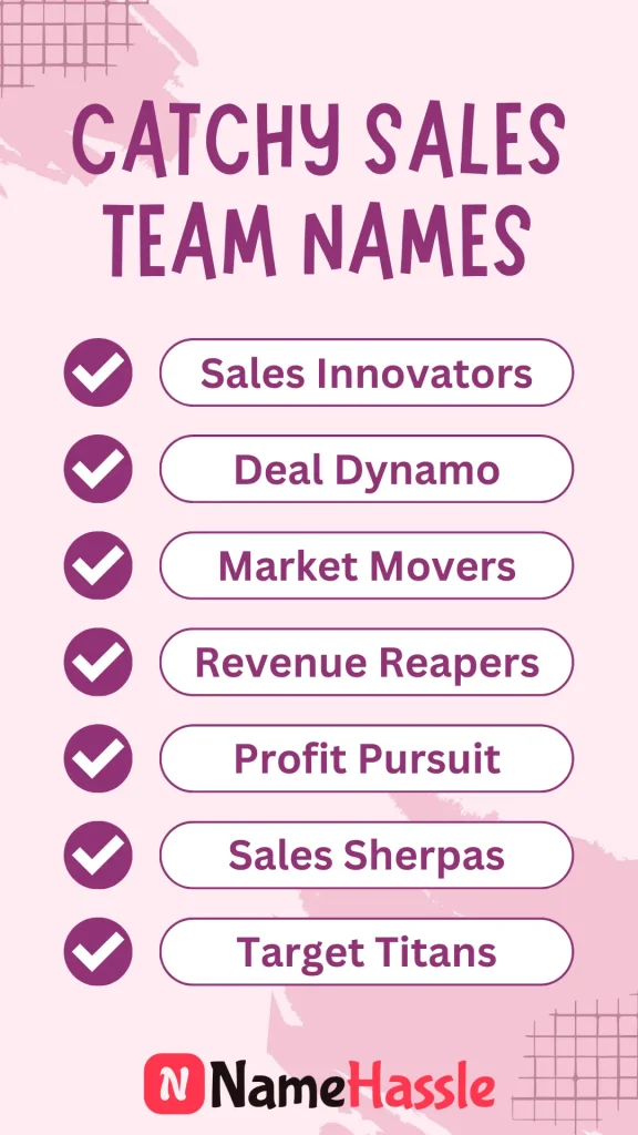NameHassle.com Sales Team Name Generator - Catchy And Cool Sales Team Names