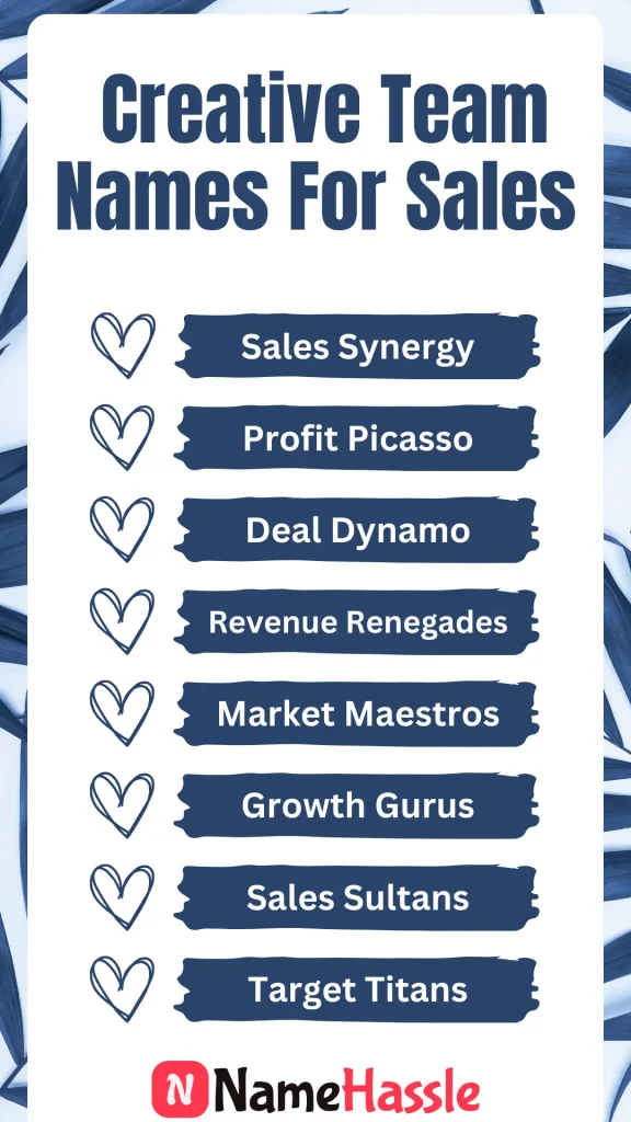 NameHassle.com Sales Team Name Generator - Clever And Creative Team Names For Sales
