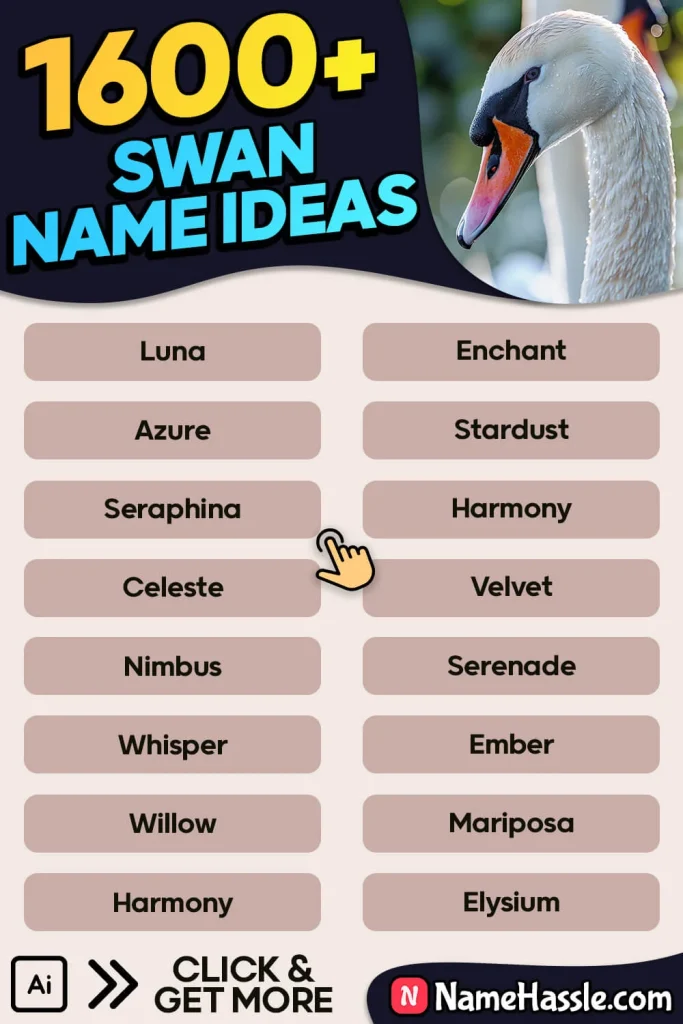 Cool And Catchy Swan Names Ideas Generator 23