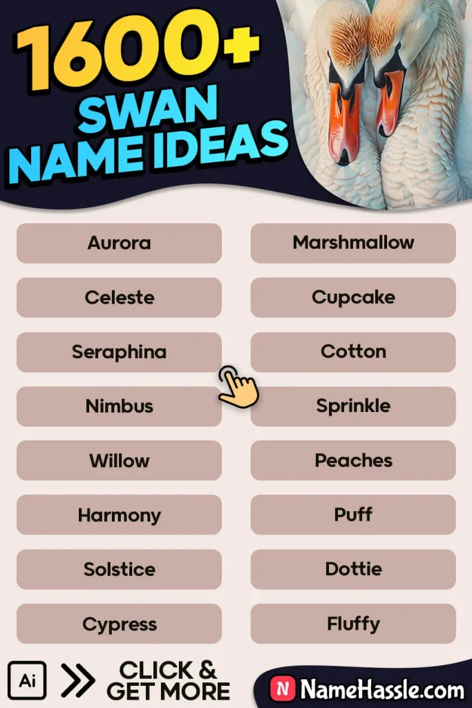 Cool And Catchy Swan Names Ideas Generator 24