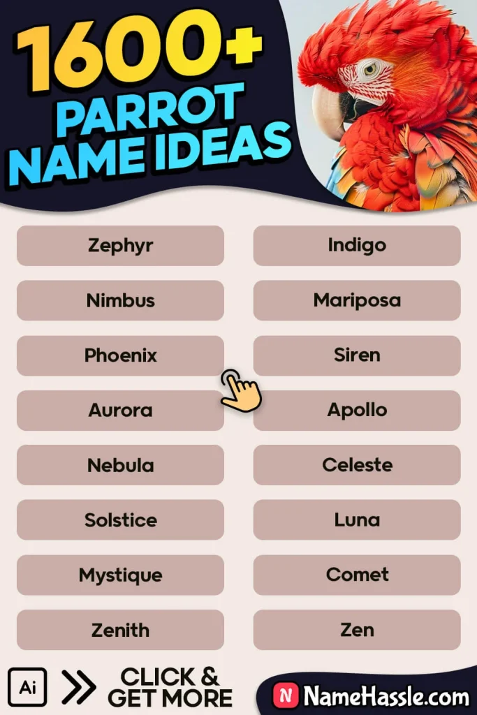 Cute And Catchy Parrot Names Ideas Generator 10