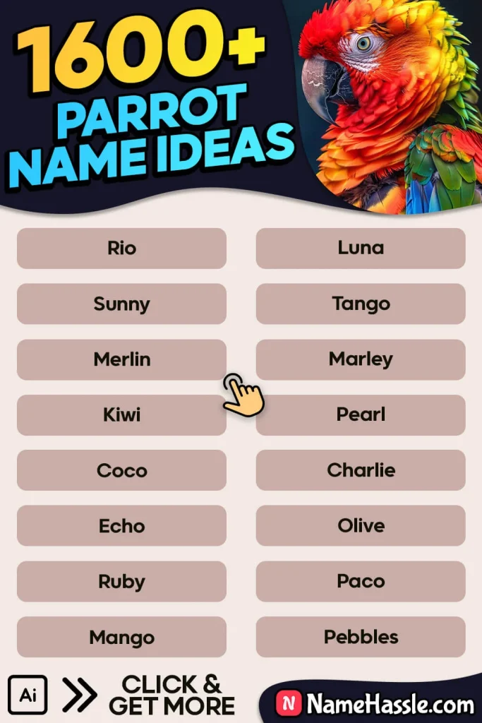 Cute And Catchy Parrot Names Ideas Generator 11