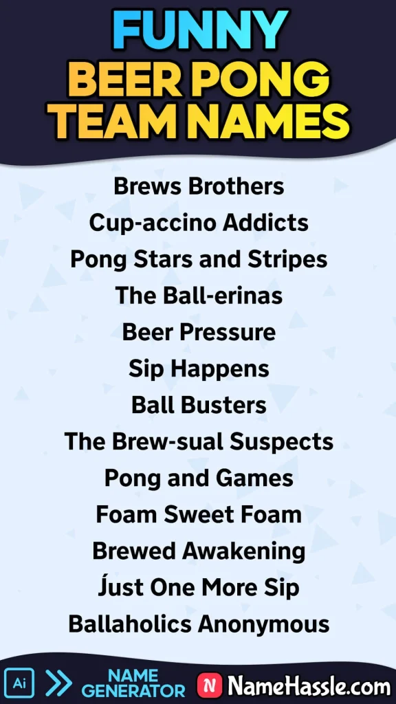 Funny Beer Pong Team Names