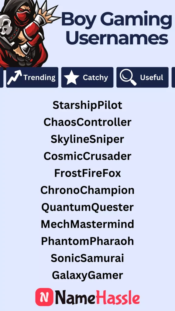 Gaming Usernames For Boys 2
