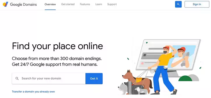 Google Domains Home Page