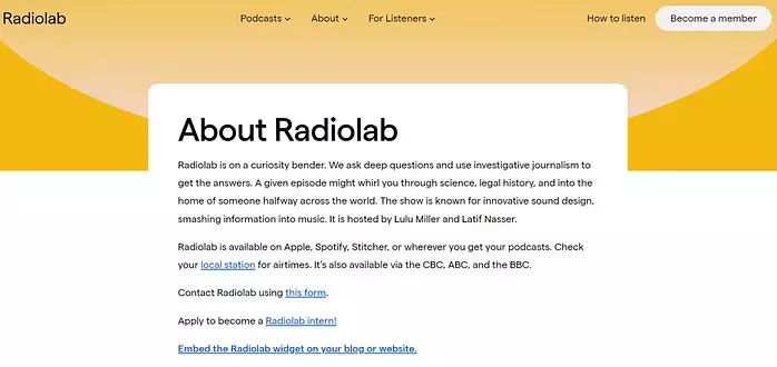 NameHassle.com Podcast Name Generator Radiolab About Page