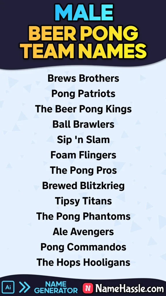 Names For Male Beer Pong Teams