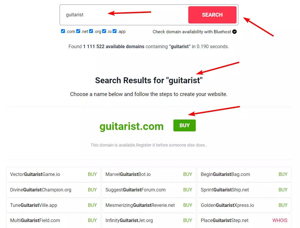 Stage name generator - guitarist search on NameHassle