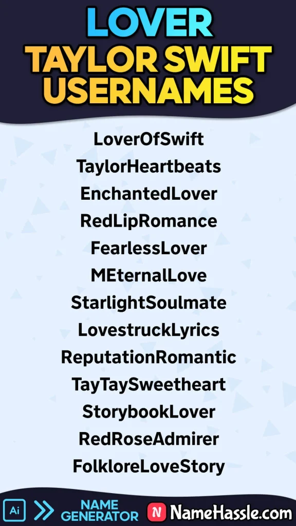 Taylor Swift Lover Usernames