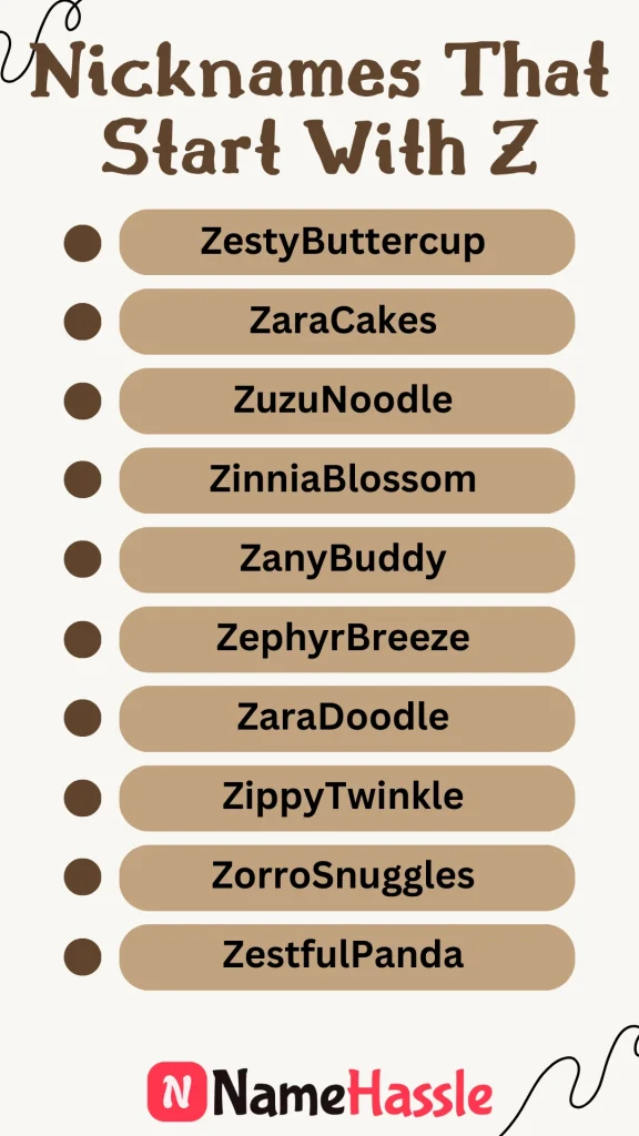 Unique Nicknames That Start With Z (Generator)