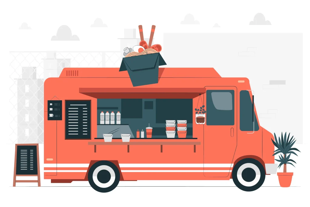 namehassle.com food truck business name generator - food truck concept illustration